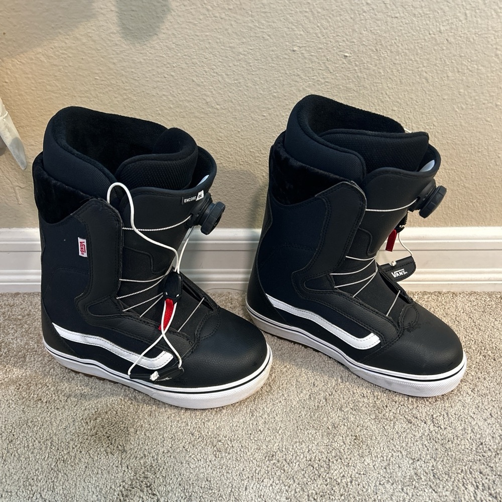 Vans Black and White Winter Boots
